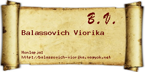 Balassovich Viorika névjegykártya